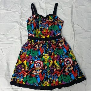 Marvel Super Heroes All Over Sweetheart Dress